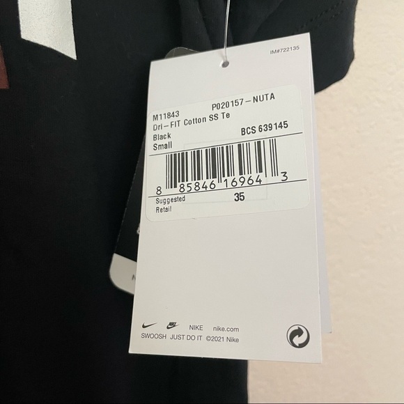 NWT Nike tee.  NBA Authentic Utah.  Size S Color Black - Picture 6 of 9